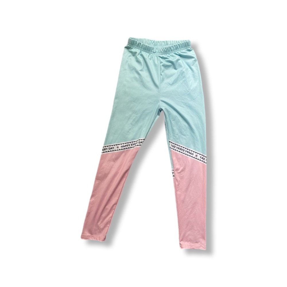 SHEIN Girls  Pink and Mint Green Legging Size:8Y